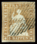 5Rp. braunorange, farbfrisch und weissrandig, entwertet
