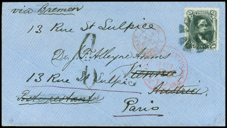 1867, Envelope to Vienna Austria franked by 1861/66