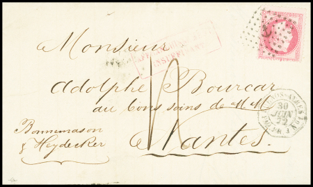 ARGENTINE 1872, Lettre de Buenos Ayres insuffisamment
