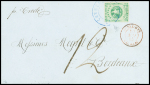 1863-64 Eagle 2R Green, an unusually superb large margined