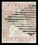 15Rp. rosa, dünnes Papier, mit Abart: doppel Seidenfaden,