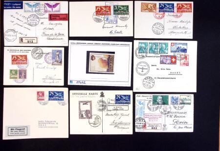 1913-53 Partie mit über 60 Flugpostbriefe und Karten,