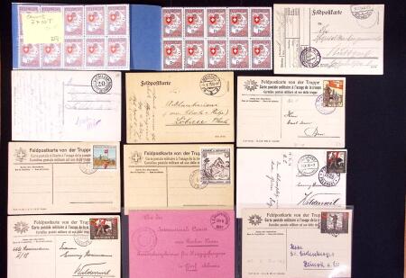 1914-18: 1.Weltkrieg : Kl. Partie mit u.a. erste Flugpost