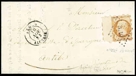 PIQUAGE D'ALGER sur n°16 40c orange Empire non dentelé