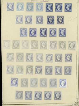  N°15 25c en 50 nuances pour essais de couleurs, plus 18 lettres affranchies avec des n°60, TB