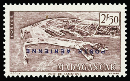 POSTE AERIENNE N°63Ab 2f50 violet, Port de Tamatave,
