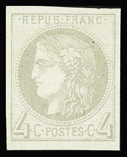 N°41A 4c gris, Report 1, case 14, neuf *, très frais,