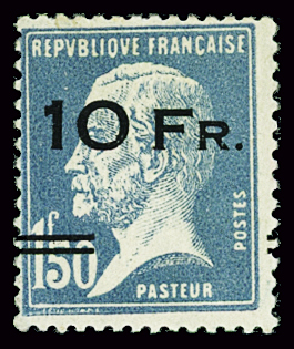 N°4a 10f sur 1f50 Pasteur, Paquebot ILE DE FRANCE,