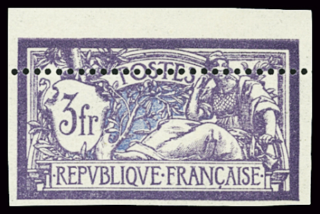 N°206b 3fr violet et bleu Merson variété non dentelé