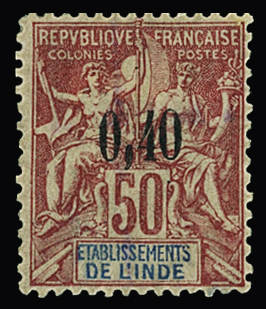 N°23 0,40 sur 50c rose, neuf *, TB, R (tirage 1 500