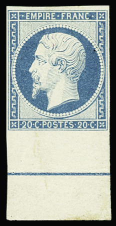 N°14i 20c bleu avec filet d'encadrement, neuf avec