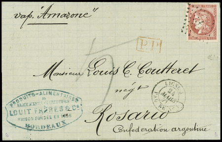 Ancre sur N°49 80c rose, belles marges, càd Lign J