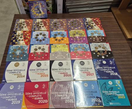 MONNAIE: 1999-2020, Collection de pièces de monnaies très avancée en euros