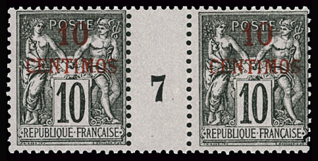 MILLESIME N°3 10c. sur 10 noir sur lilas foncé (II),