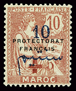 N°58 +5c. sur 10 c., neuf *, TB. Signé A. Brun