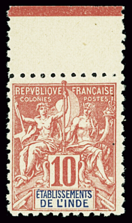 N°14 10c. rouge, Dentelure 11, bdf avec ligne interpanneau,
