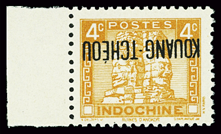 N°145b 4c. orange, variété surcharge inversée, bdf,