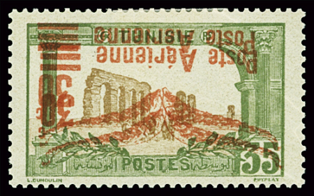 POSTE AERIENNE n°1d 30 c. sur 35 c. vert-olive et brun,