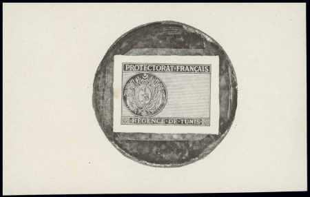 FISCAUX : ESSAIS de timbres fiscaux 5f noir sur blanc