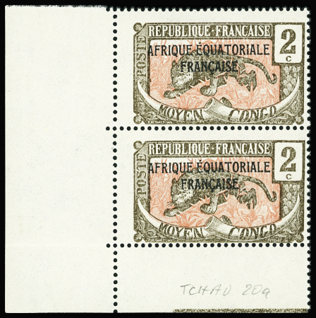 N°20a 2c. sépia et rose, variété sans la surcharge