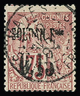 N°1 0,15 sur 75c. rose, obl., TTB, R. Signé A.Brun,