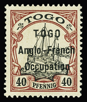 N°38 40pf. carmin et noir, neuf *, TTB, RR (tirage