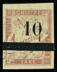 TAXE N°1 10 sur 50c. lilas (tirage 3000 ex.) et n°3