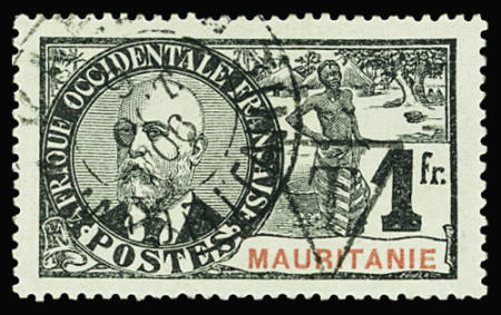 TAXE N°8 1f noir sur bleu-gris, obl. CAD Kaëdi, TB