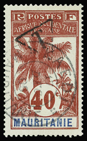 TAXE N°6 40c. rouge sur gris, obl. CAD Kaëdi, TB, R