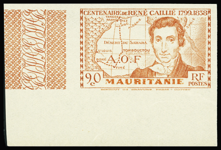 N°95a René Caillé 80c. rouge terne, variété grande