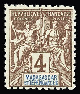 N°30a 4c. lilas-brun sur gris, variété dentelé 11 +