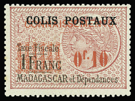 COLIS POSTAUX N°2 10c. rose et noir, neuf **, TB. Signé