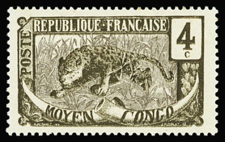 N°27a 4c. sépia et lilas, variété sans surcharge, neuf