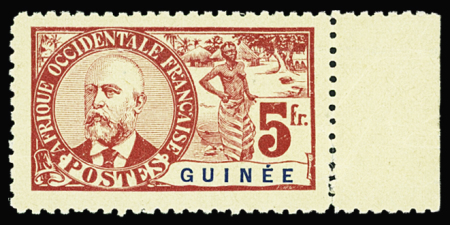 N°40a 30c brun sur chamois et 47a 5f rouge sur paille,