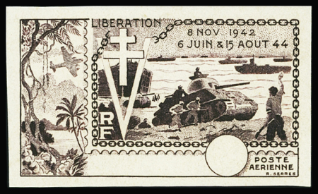 POSTE AERIENNE N°22c 1fa., variété erreur de couleur