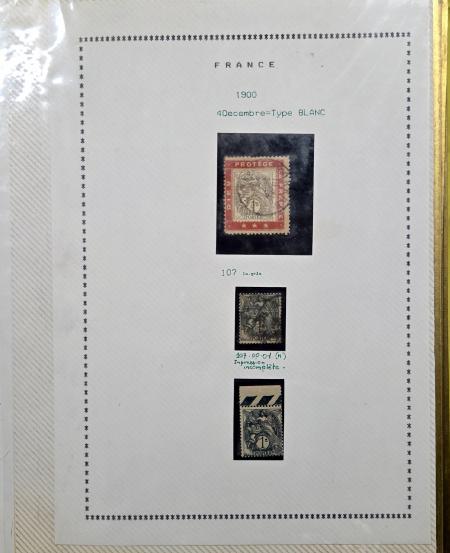 1900-1921, Etude sur le type BLANC, FRANCE et COLONIES,