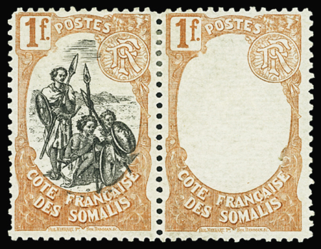 N°64c 1f rouge-orange, variété centre absent TaN, neuf