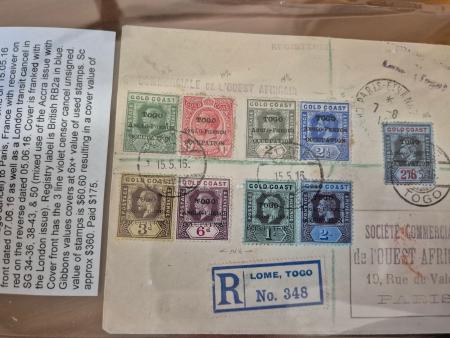 1915-1917, Lot de 17 lettres du TOGO sous occupation