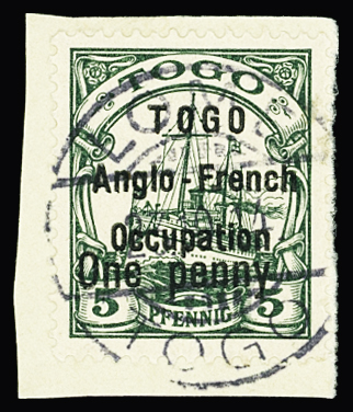 N° 33 1p. sur 5 pf. obl. càd central LOME, TTB, RR (tirage