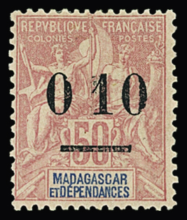 N°51c + n° 52b + n° 53b variétés surcharges sans virgule,