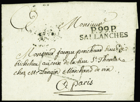 P99P SALLANCHES sur lettre pour Paris 1811, datée de