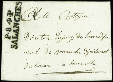 P84P SALLANCHES sur lettre datée de Combloux An 11