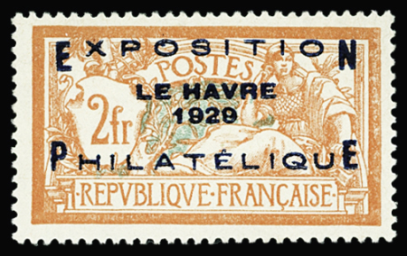 N°257A Expo le Havre, 2f orange et vert bleu, neuf**,