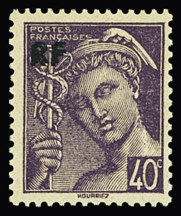 N°659a 40c violet double surcharge, neuf **, TTB. Signé