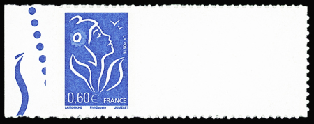 N°3966Aa, 60c bleu personnalisé, grande vignette avec