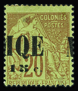 N°2d variété surcharge à cheval horizontale, neuf