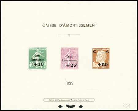 N°253/255 en épreuve de luxe collective, TTB, plus