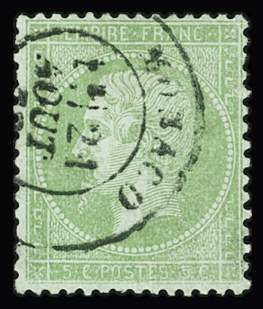 L'UNIQUE N°35 CONNU oblitéré à MONACON°35 5c vert pâle