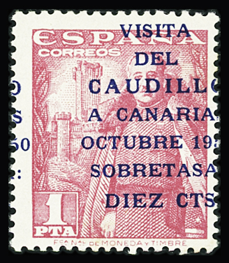 N°807A neuf **. Très rare surcharge CAUDILLO à cheval,