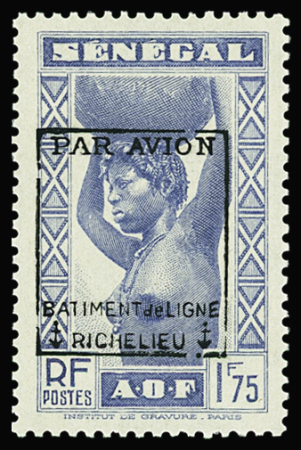 N°7 1 f 75 outremer, neuf **, TB. Signé Scheller